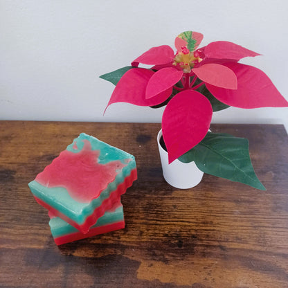 Glycerin Christmas Soap with Peppermint Essential Oil – Handmade by Antu